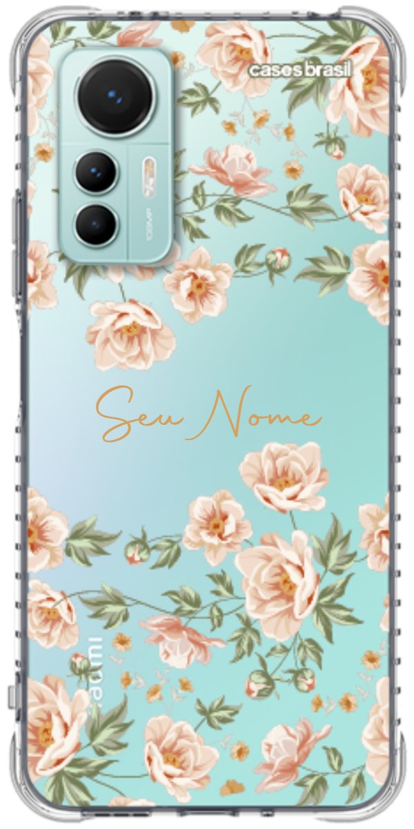 Capinha para Celular Flores Alaranjadas