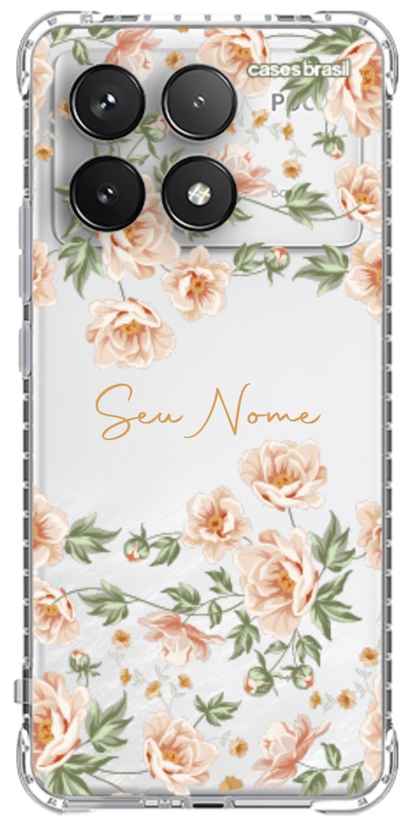 Capinha para Celular Flores Alaranjadas