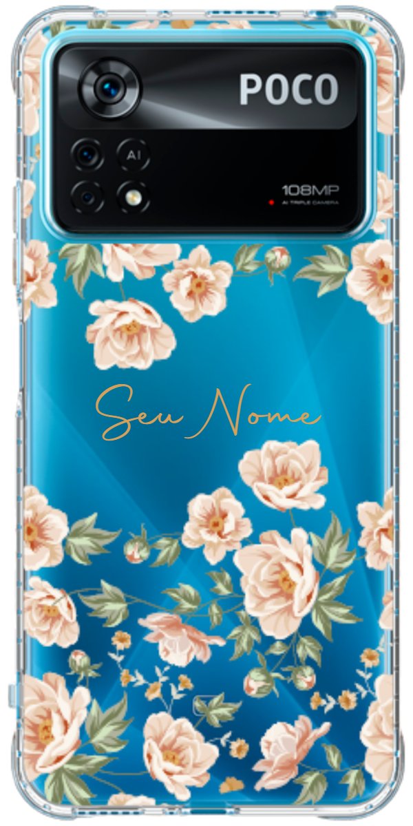 Capinha para Celular Flores Alaranjadas