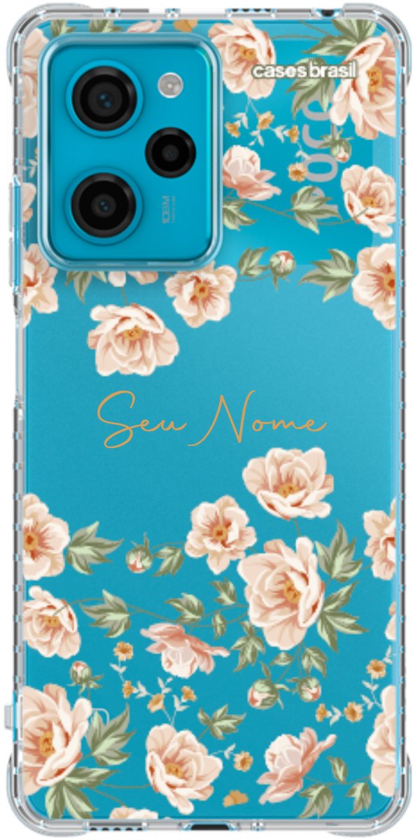 Capinha para Celular Flores Alaranjadas