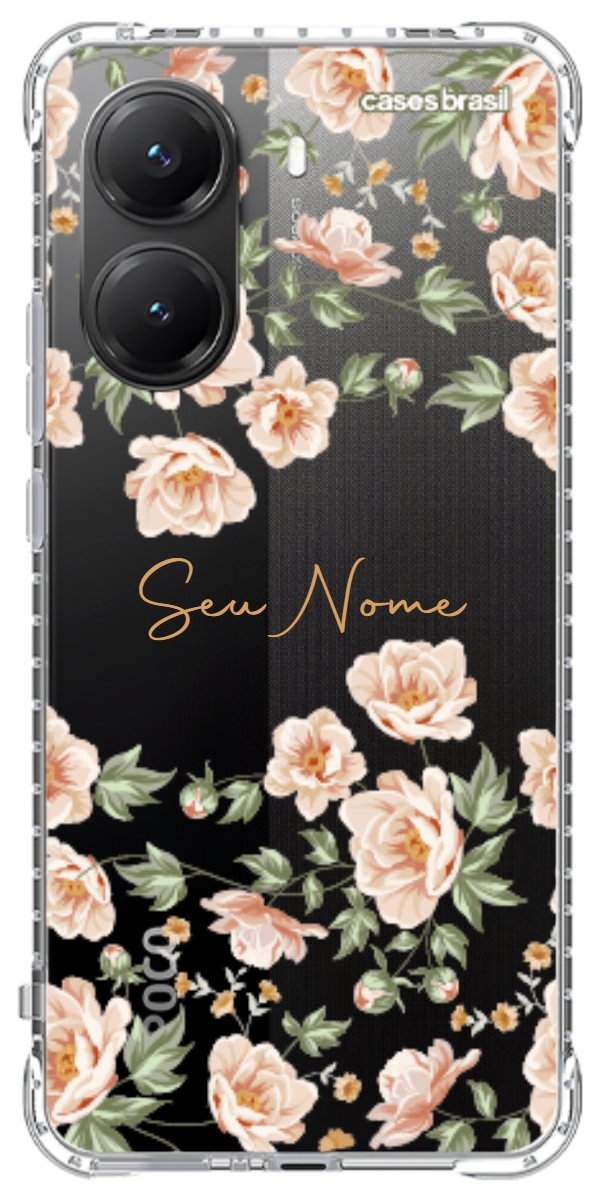 Capinha para Celular Flores Alaranjadas