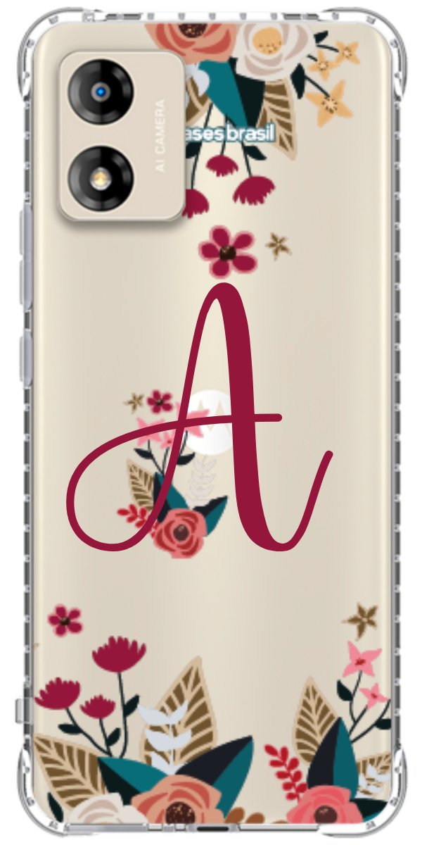 Capinha para Celular Flores com a Inicial