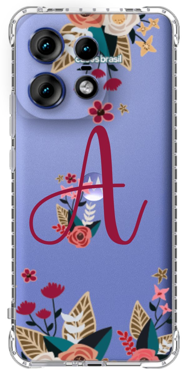 Capinha para Celular Flores com a Inicial