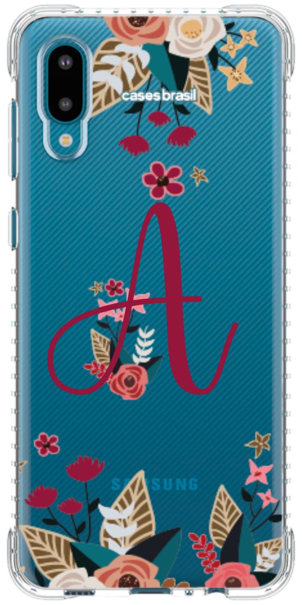 Capinha para Celular Flores com a Inicial