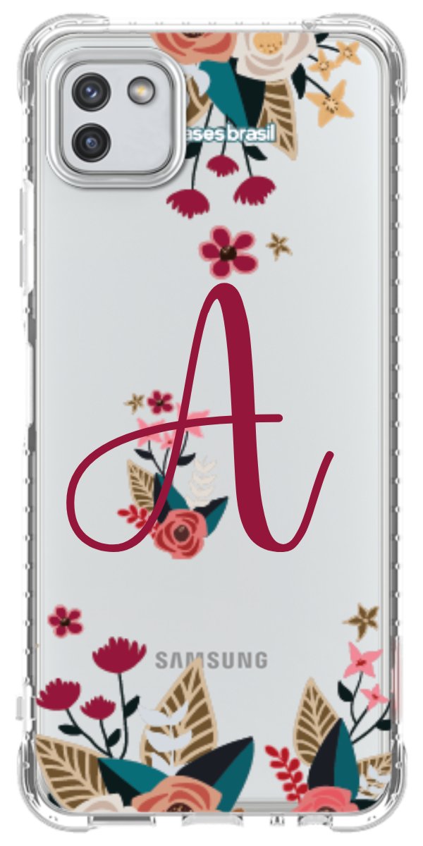Capinha para Celular Flores com a Inicial