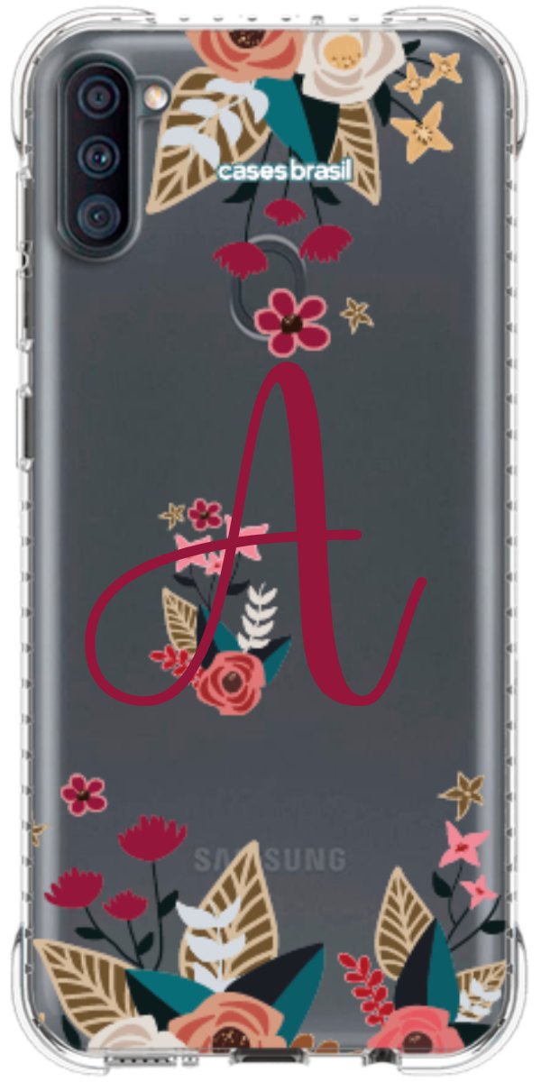 Capinha para Celular Flores com a Inicial