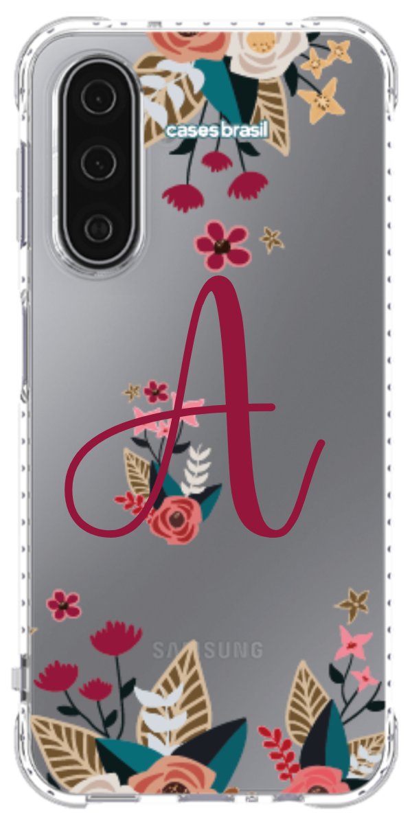 Capinha para Celular Flores com a Inicial