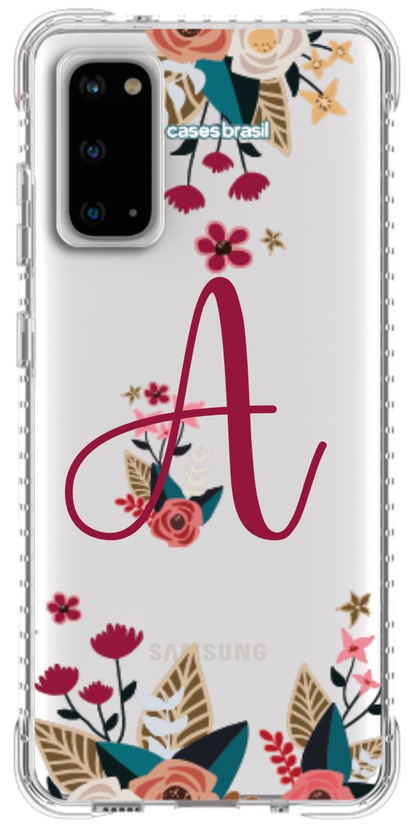Capinha para Celular Flores com a Inicial