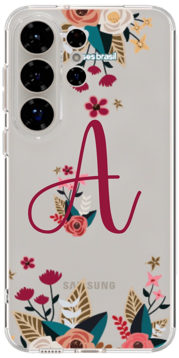 Capinha para Celular Flores com a Inicial