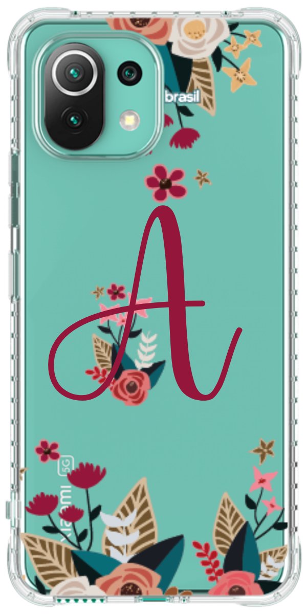 Capinha para Celular Flores com a Inicial