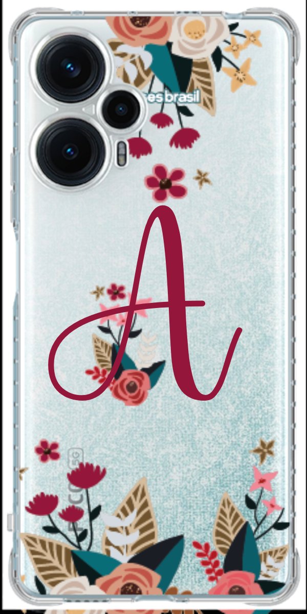 Capinha para Celular Flores com a Inicial
