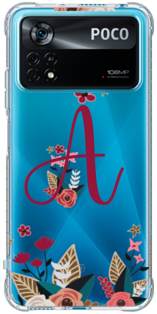 Capinha para Celular Flores com a Inicial