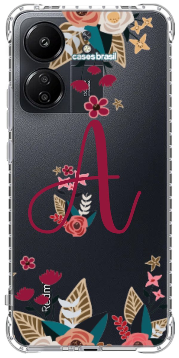 Capinha para Celular Flores com a Inicial