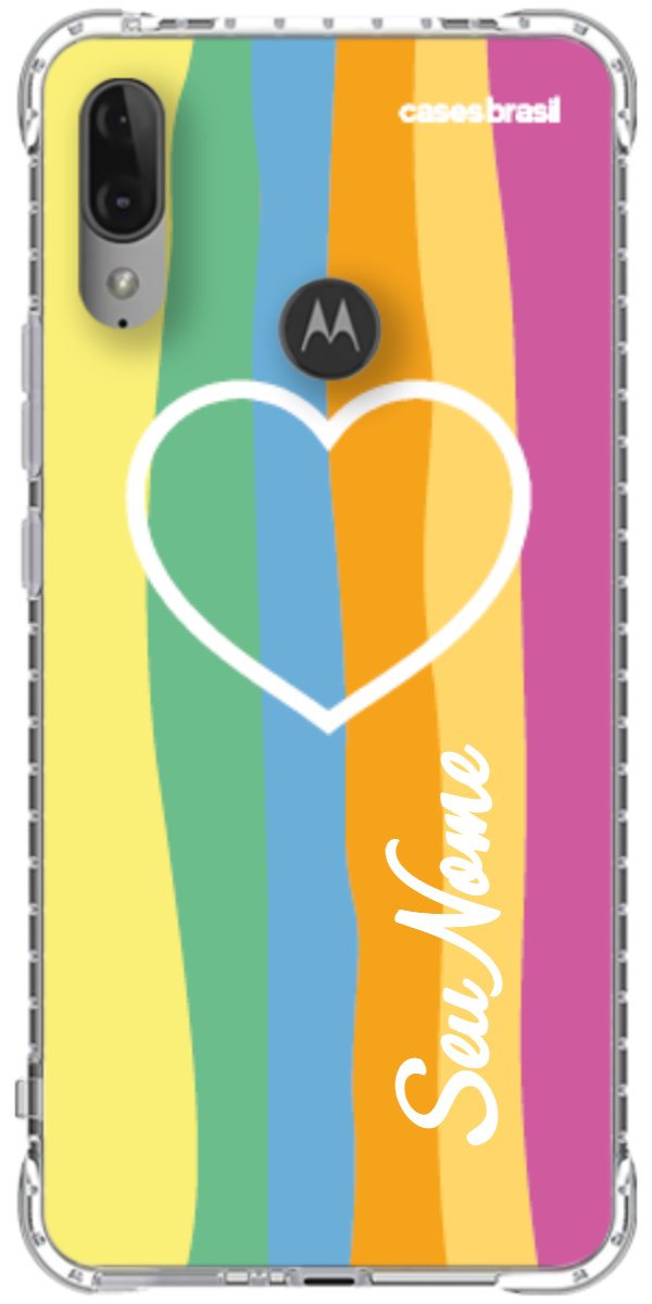 Capinha para Celular Coração delicado Arco-íris Vertical