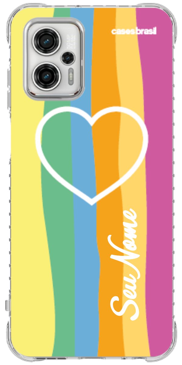 Capinha para Celular Coração delicado Arco-íris Vertical
