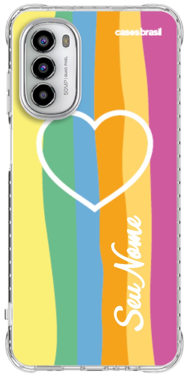 Capinha para Celular Coração delicado Arco-íris Vertical