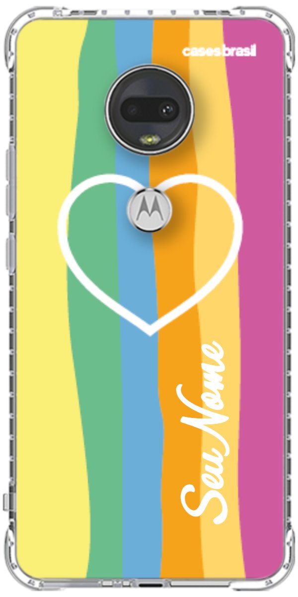 Capinha para Celular Coração delicado Arco-íris Vertical