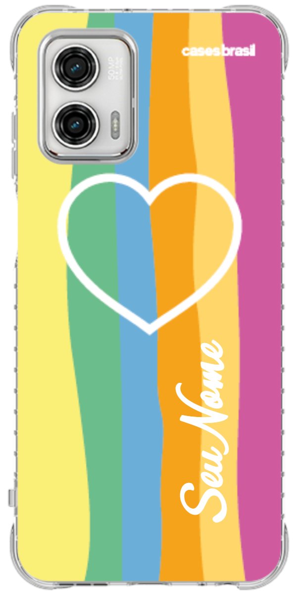 Capinha para Celular Coração delicado Arco-íris Vertical