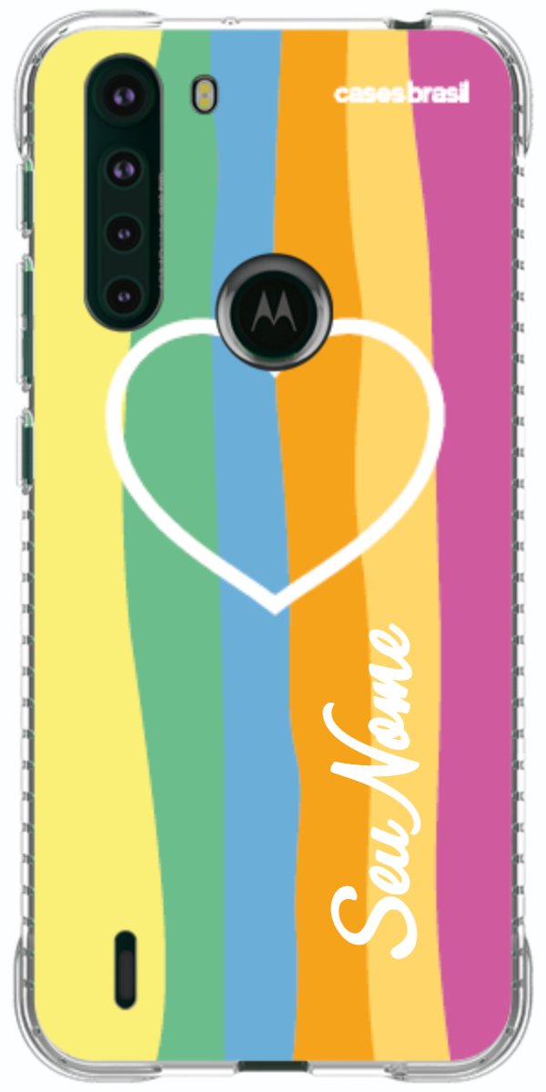 Capinha para Celular Coração delicado Arco-íris Vertical