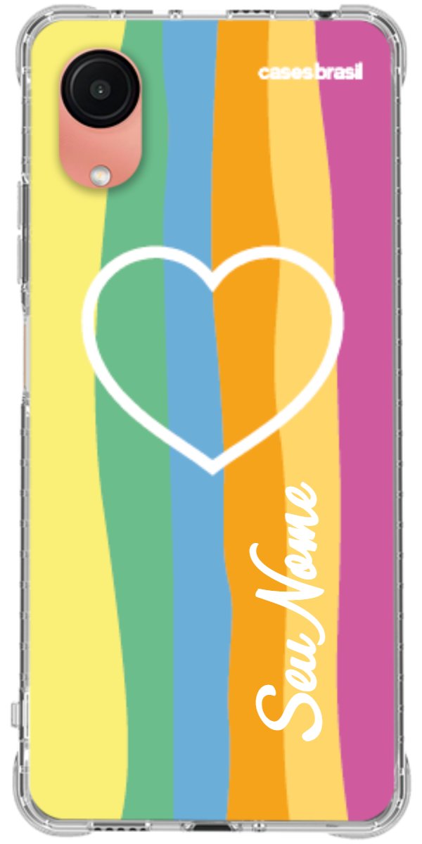 Capinha para Celular Coração delicado Arco-íris Vertical