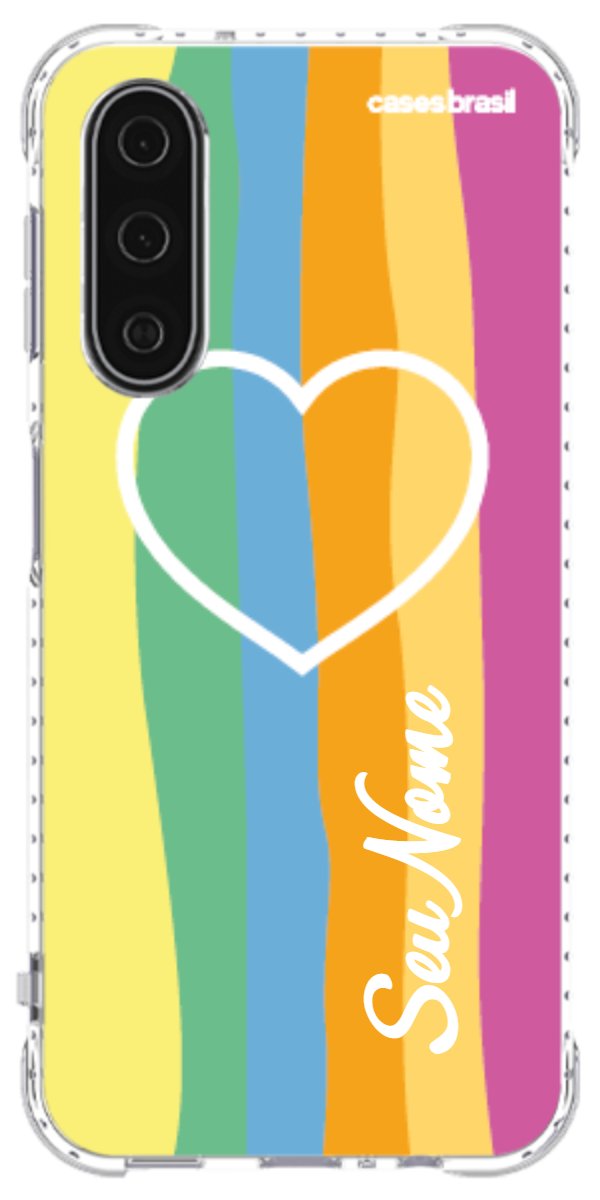 Capinha para Celular Coração delicado Arco-íris Vertical