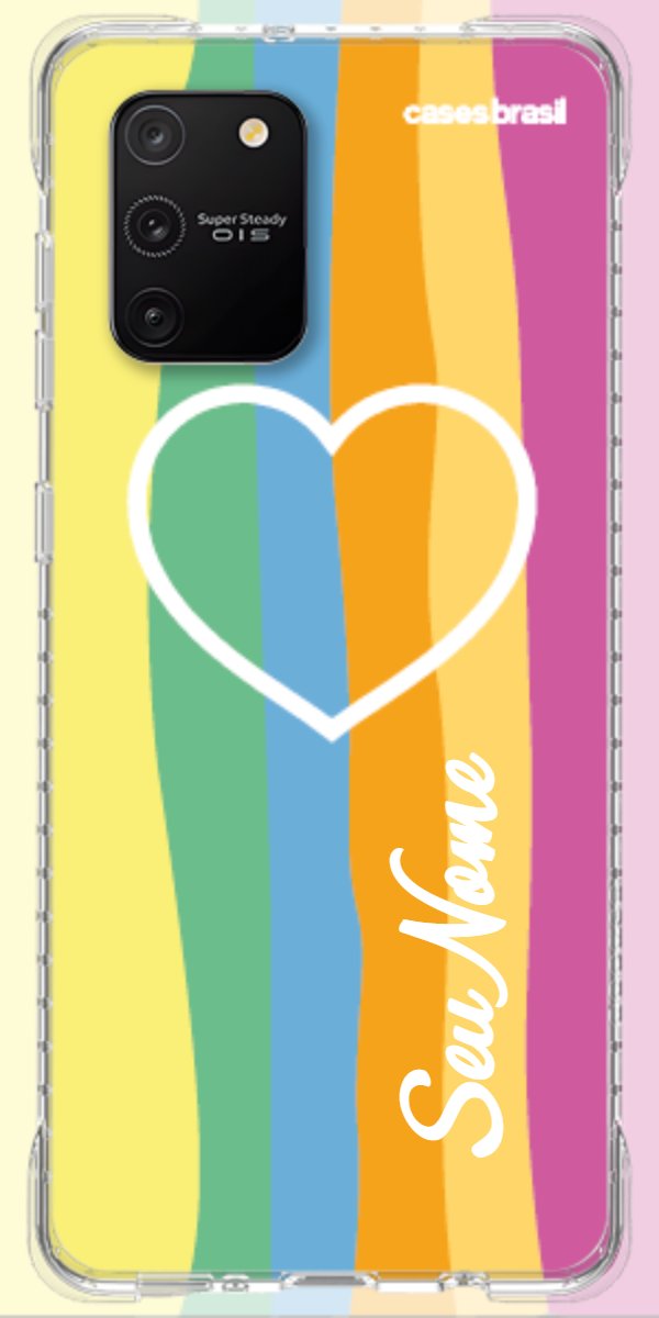 Capinha para Celular Coração delicado Arco-íris Vertical