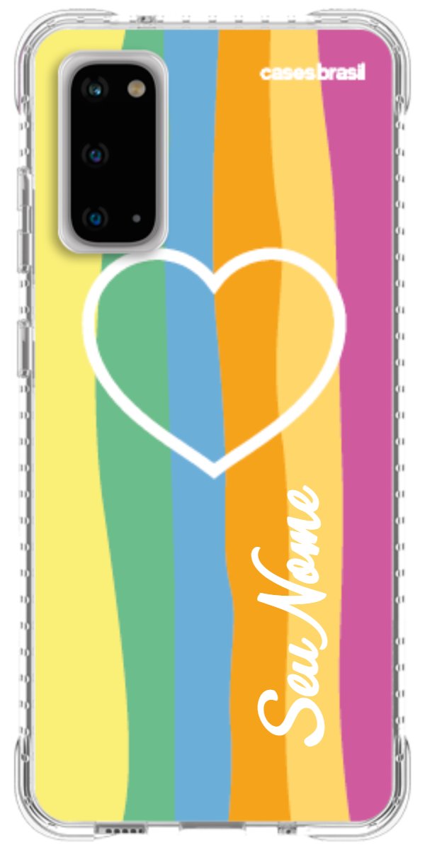 Capinha para Celular Coração delicado Arco-íris Vertical