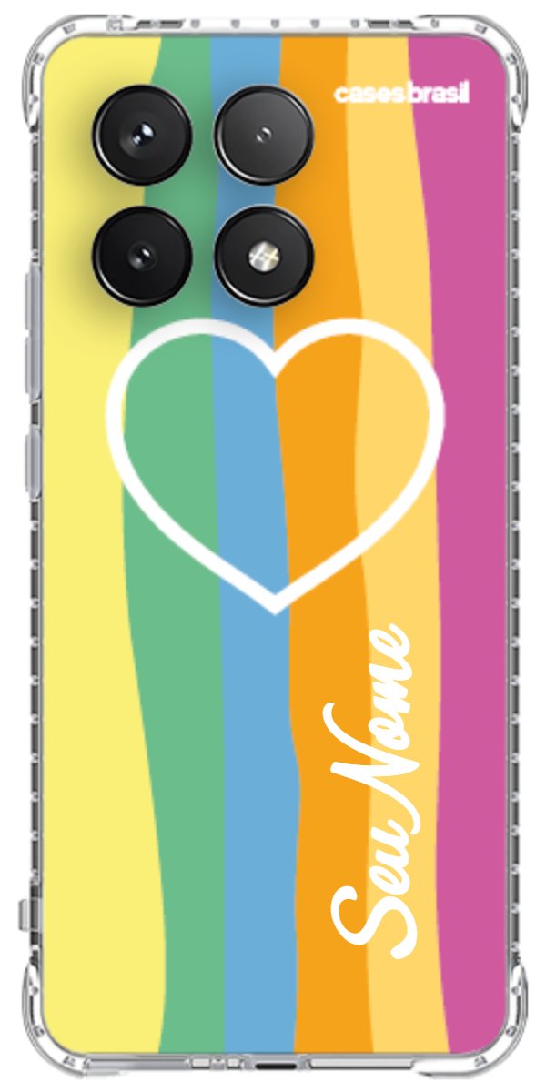 Capinha para Celular Coração delicado Arco-íris Vertical