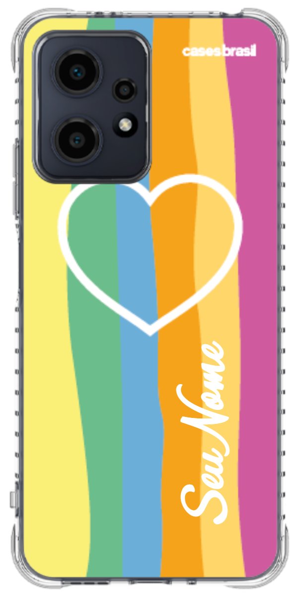 Capinha para Celular Coração delicado Arco-íris Vertical
