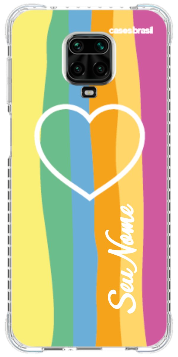 Capinha para Celular Coração delicado Arco-íris Vertical