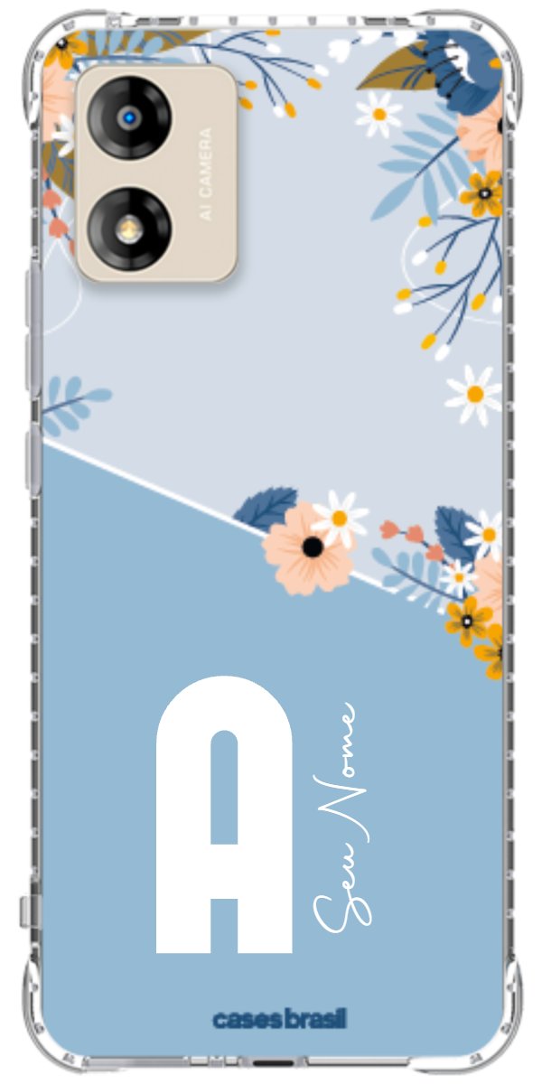 Capinha para Celular Ramo de Flores Azul