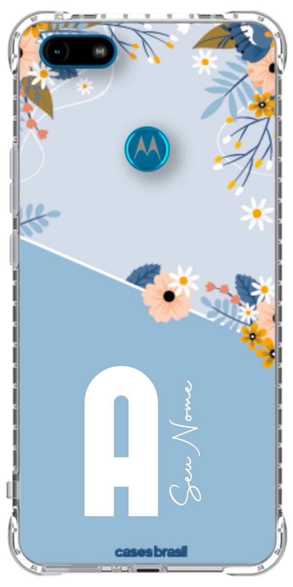 Capinha para Celular Ramo de Flores Azul