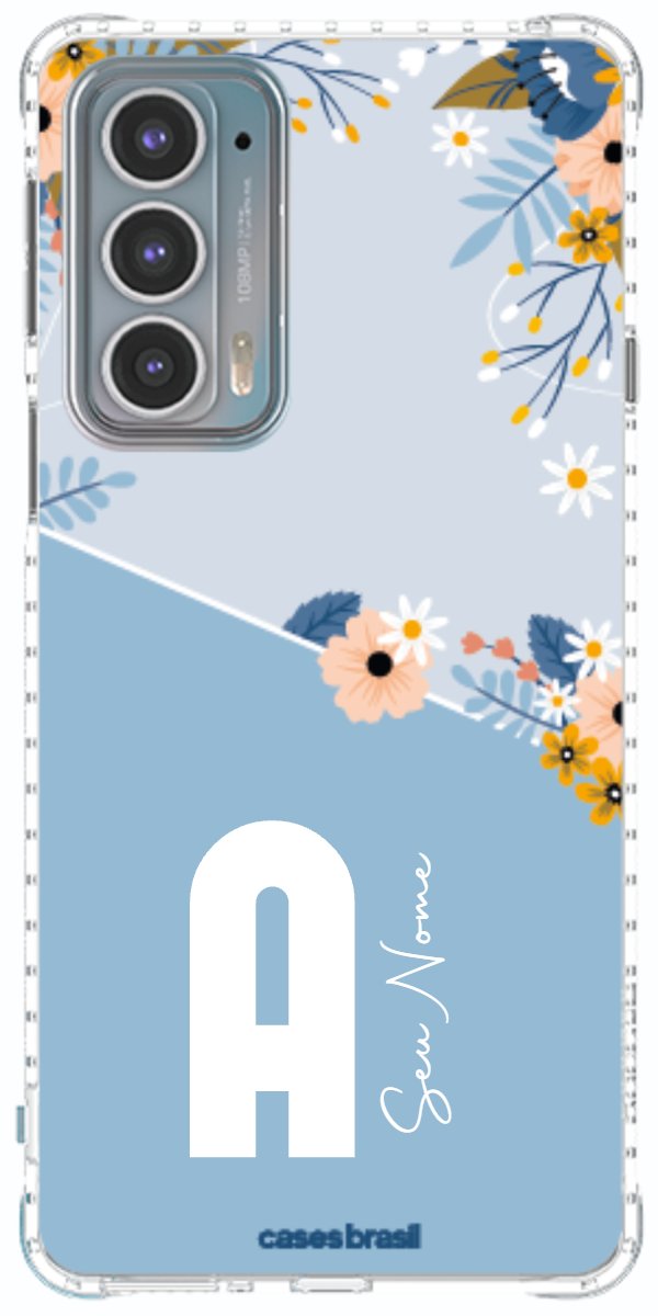 Capinha para Celular Ramo de Flores Azul