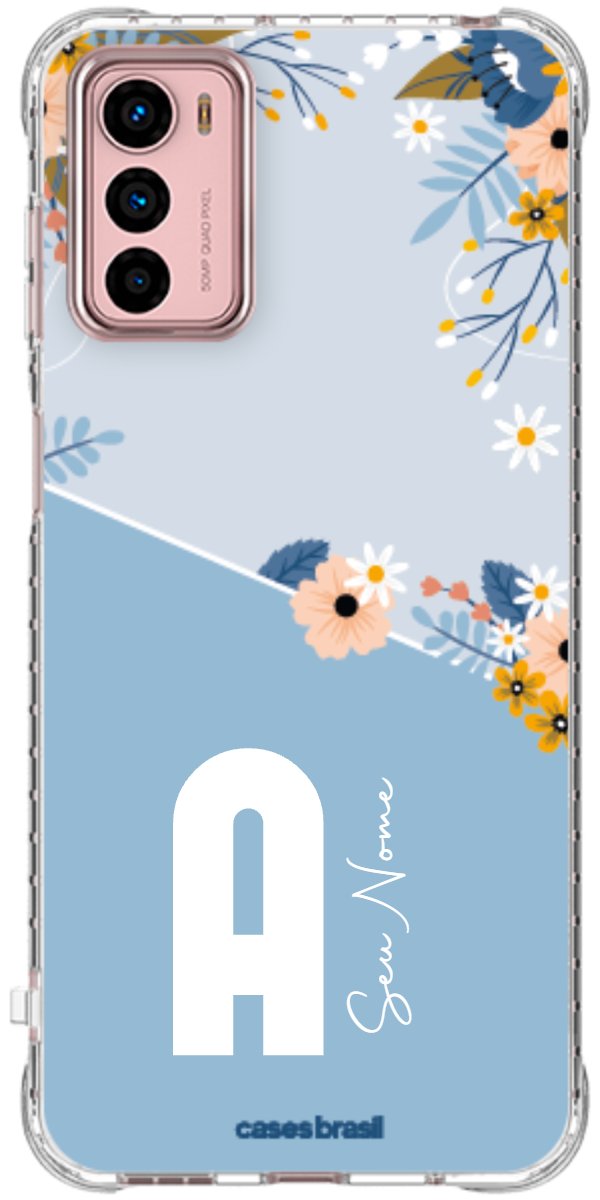 Capinha para Celular Ramo de Flores Azul