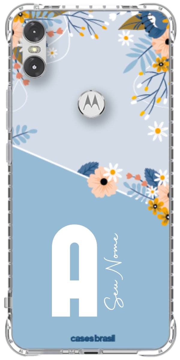 Capinha para Celular Ramo de Flores Azul