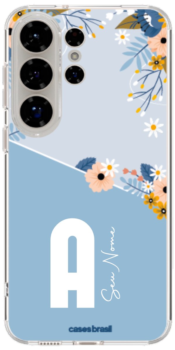 Capinha para Celular Ramo de Flores Azul