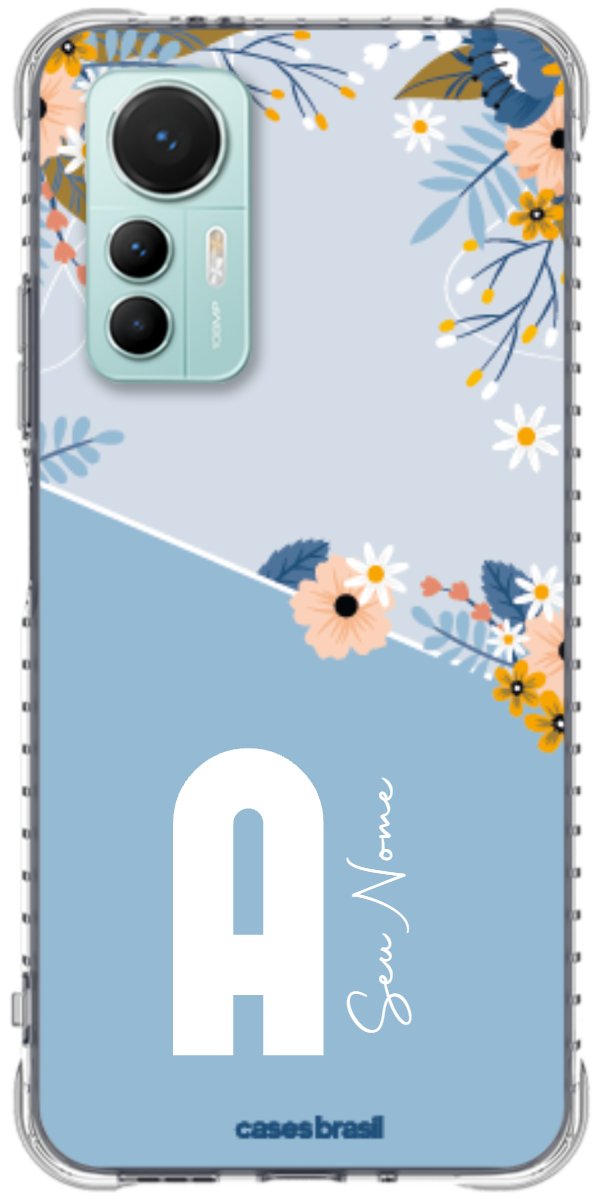 Capinha para Celular Ramo de Flores Azul