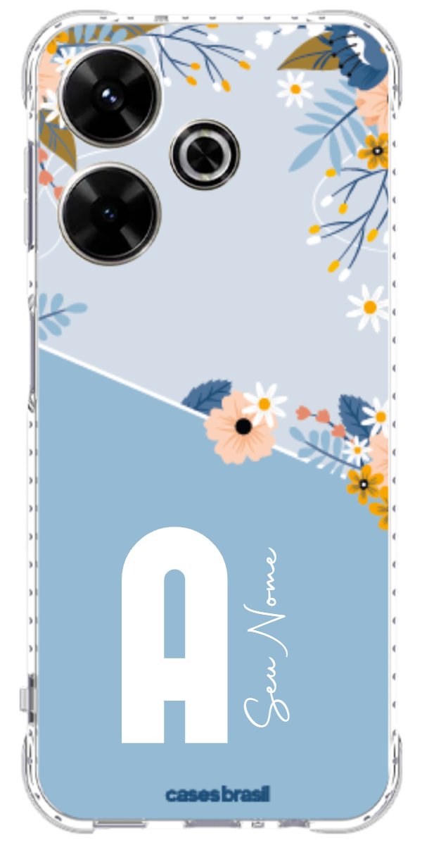 Capinha para Celular Ramo de Flores Azul