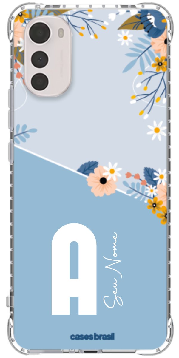 Capinha para Celular Ramo de Flores Azul
