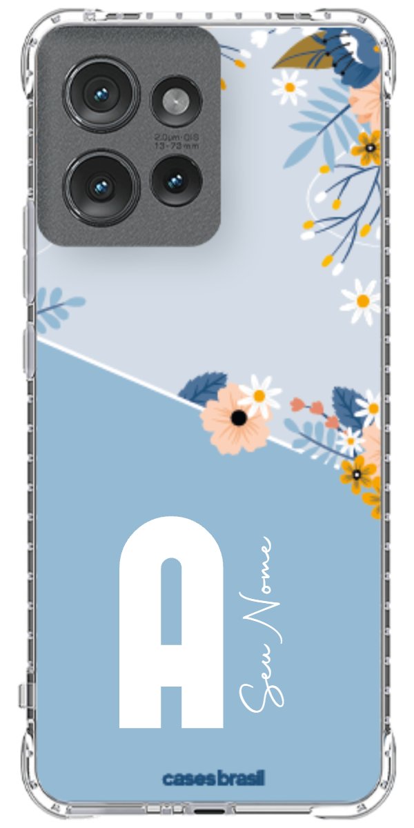 Capinha para Celular Ramo de Flores Azul