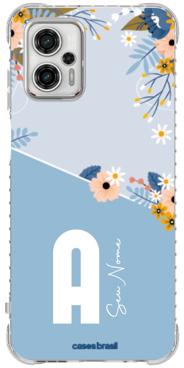 Capinha para Celular Ramo de Flores Azul