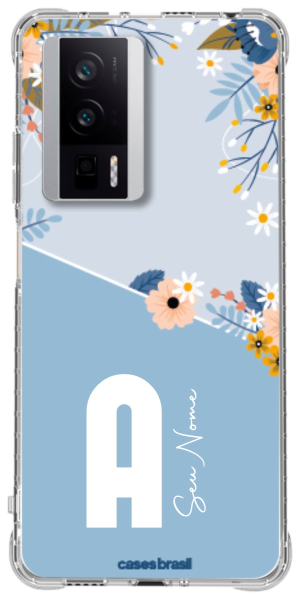 Capinha para Celular Ramo de Flores Azul