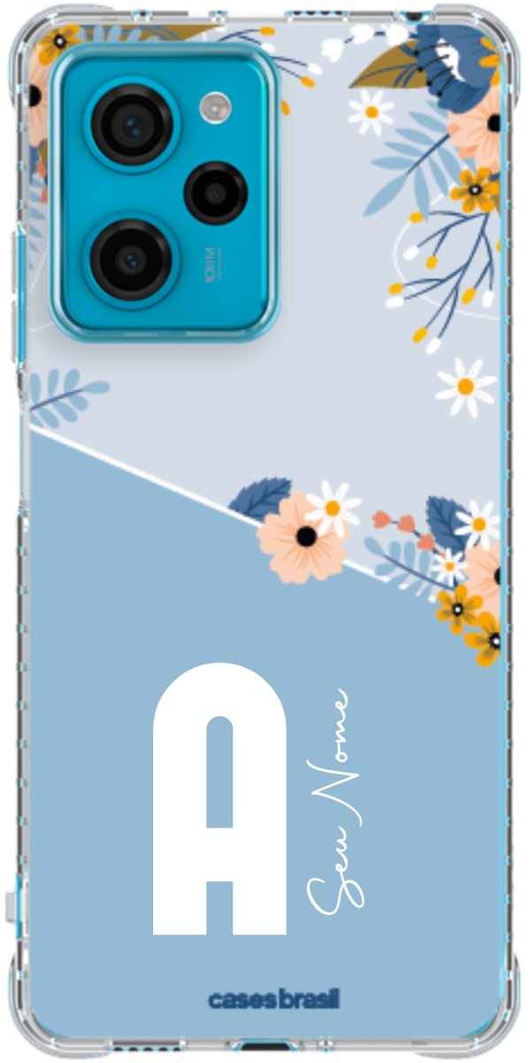 Capinha para Celular Ramo de Flores Azul