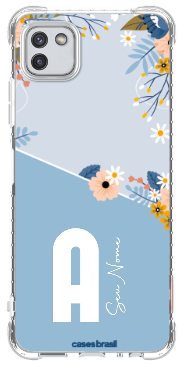 Capinha para Celular Ramo de Flores Azul