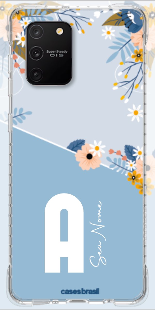 Capinha para Celular Ramo de Flores Azul