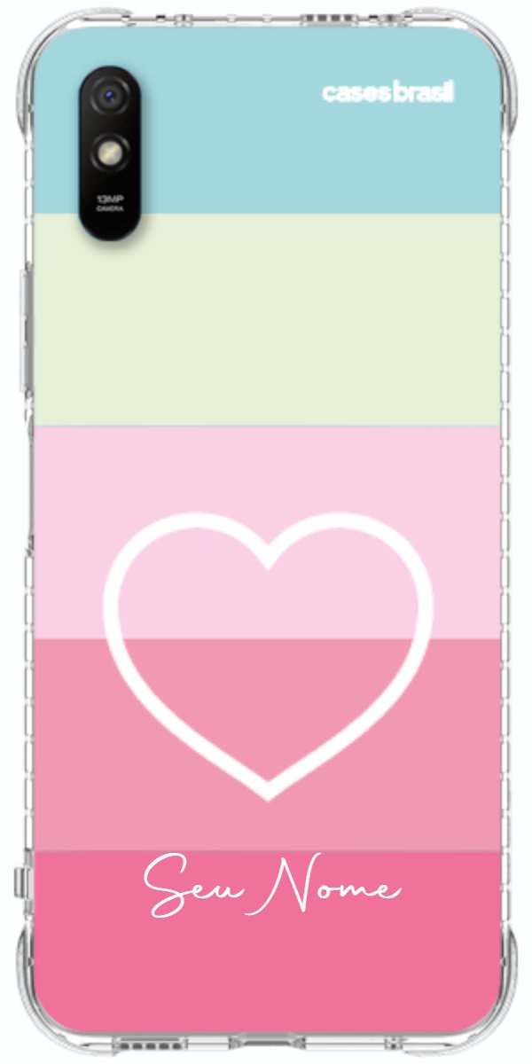 Capinha para Celular Coração delicado Arco-íris