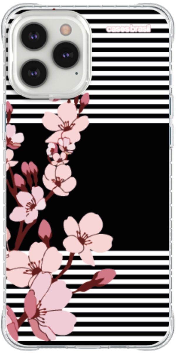 Capinha para Celular Flores de Primavera Listradas