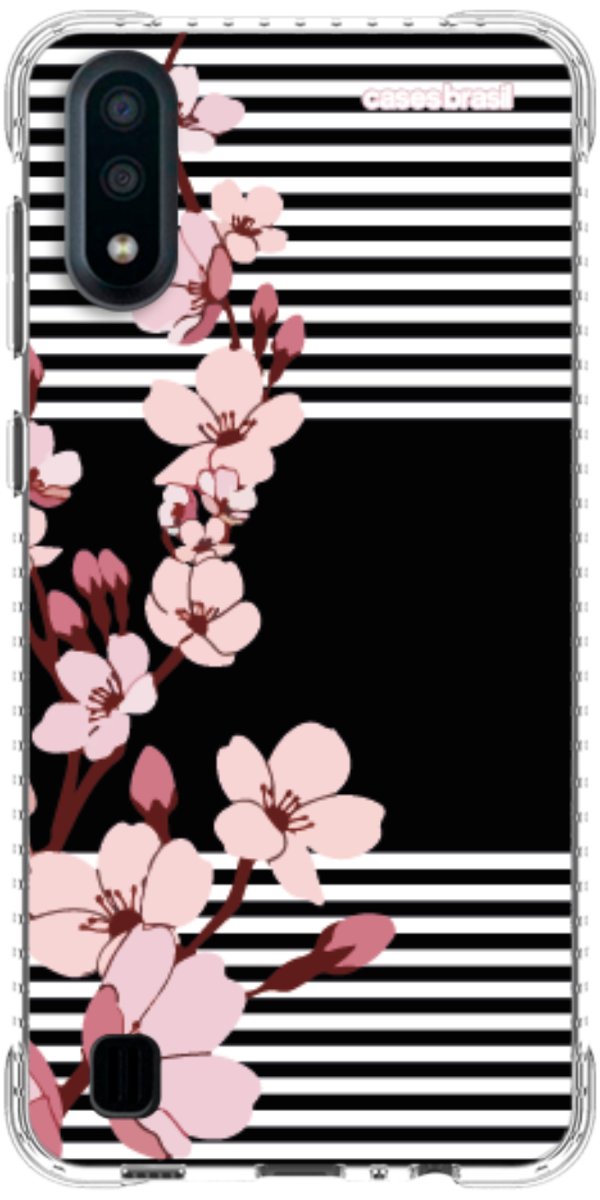 Capinha para Celular Flores de Primavera Listradas