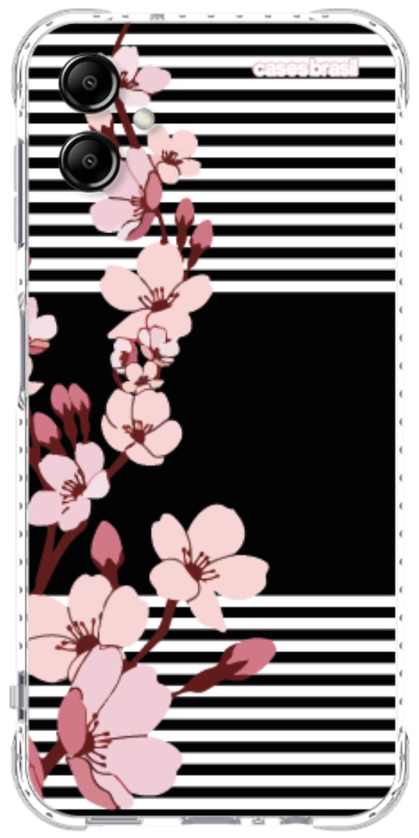 Capinha para Celular Flores de Primavera Listradas