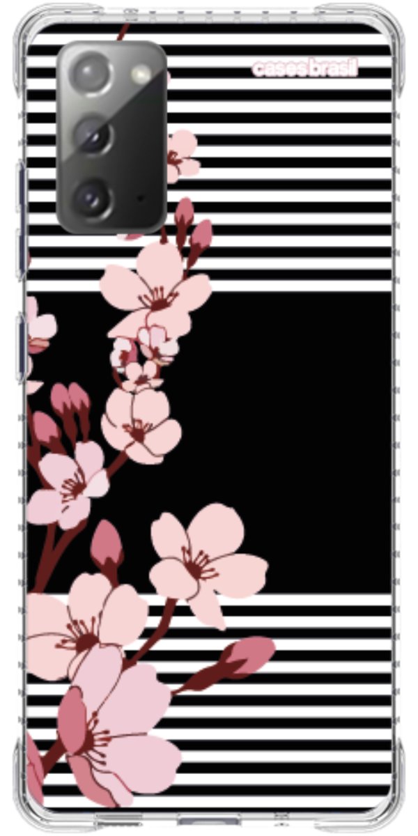 Capinha para Celular Flores de Primavera Listradas